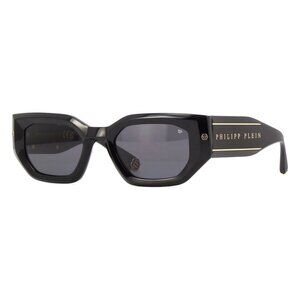 A1192Z New PHILIPP PLEIN Blink Blaze Black Square SPP066M 0700 Sunglasses Women